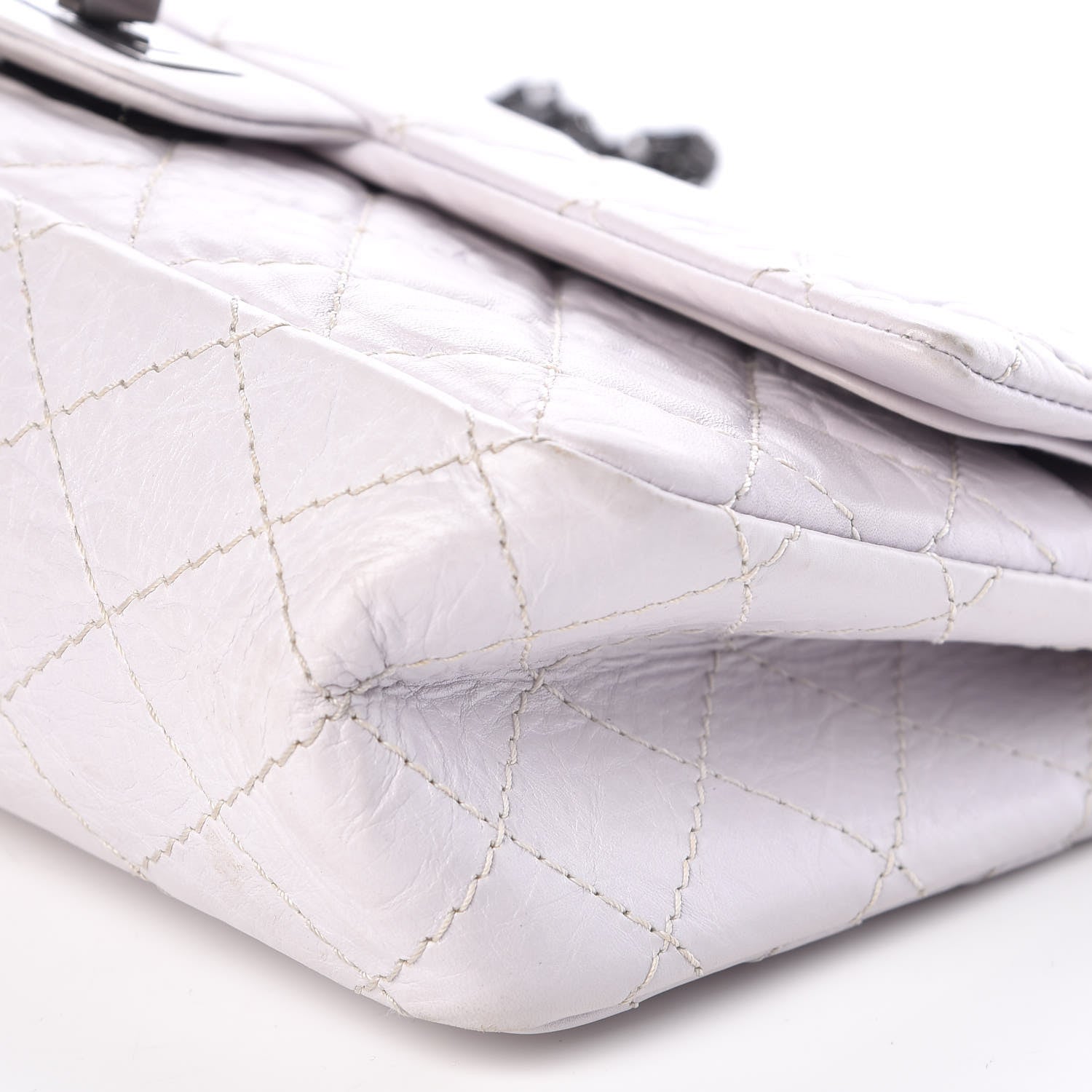 Chanel Aged Calfskin Quilted 2.55 Reissue 225 Flap Light Grey 12 of 16
