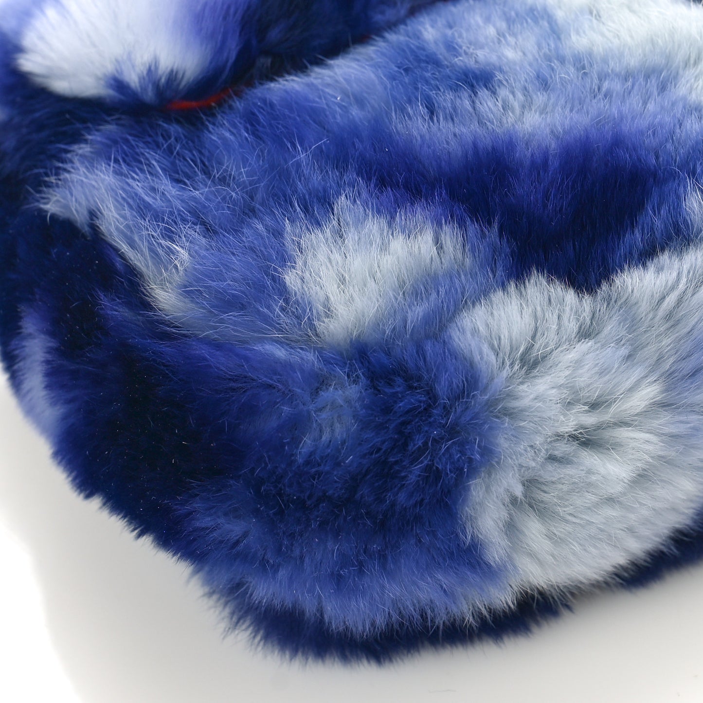 Rabbit Fur Tie Dye Baguette Blue Multicolor