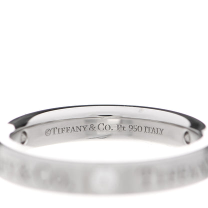 Tiffany Platinum Diamond Logo Band Ring 46 3.75 4 of 5