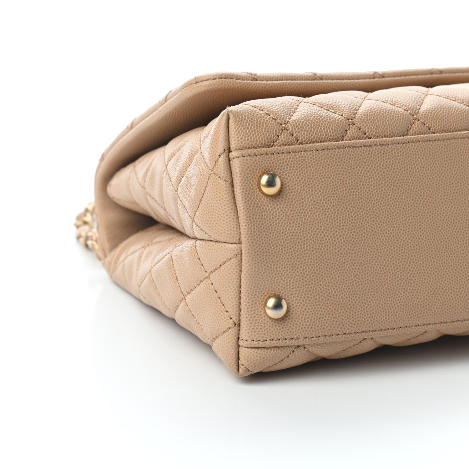 Chanel Caviar Quilted Small Coco Handle Flap Beige 8 of 9
