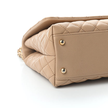 Chanel Caviar Quilted Small Coco Handle Flap Beige 8 of 9