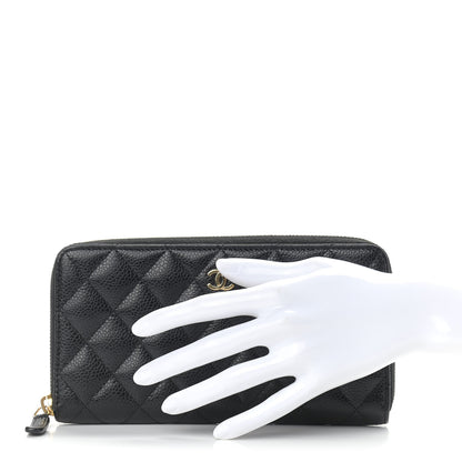 Chanel Caviar Quilted Large Gusset Zip Around Wallet Black 2 of 9