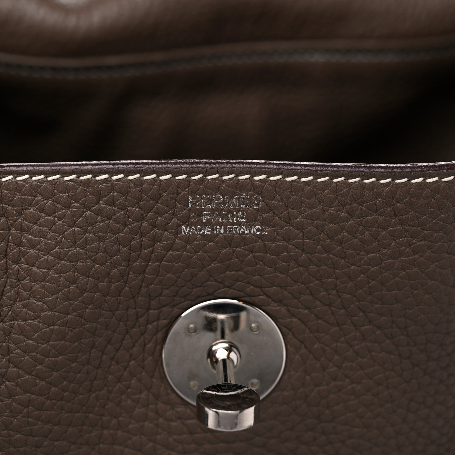 Hermes Taurillon Clemence Lindy 30 Etoupe 6 of 14