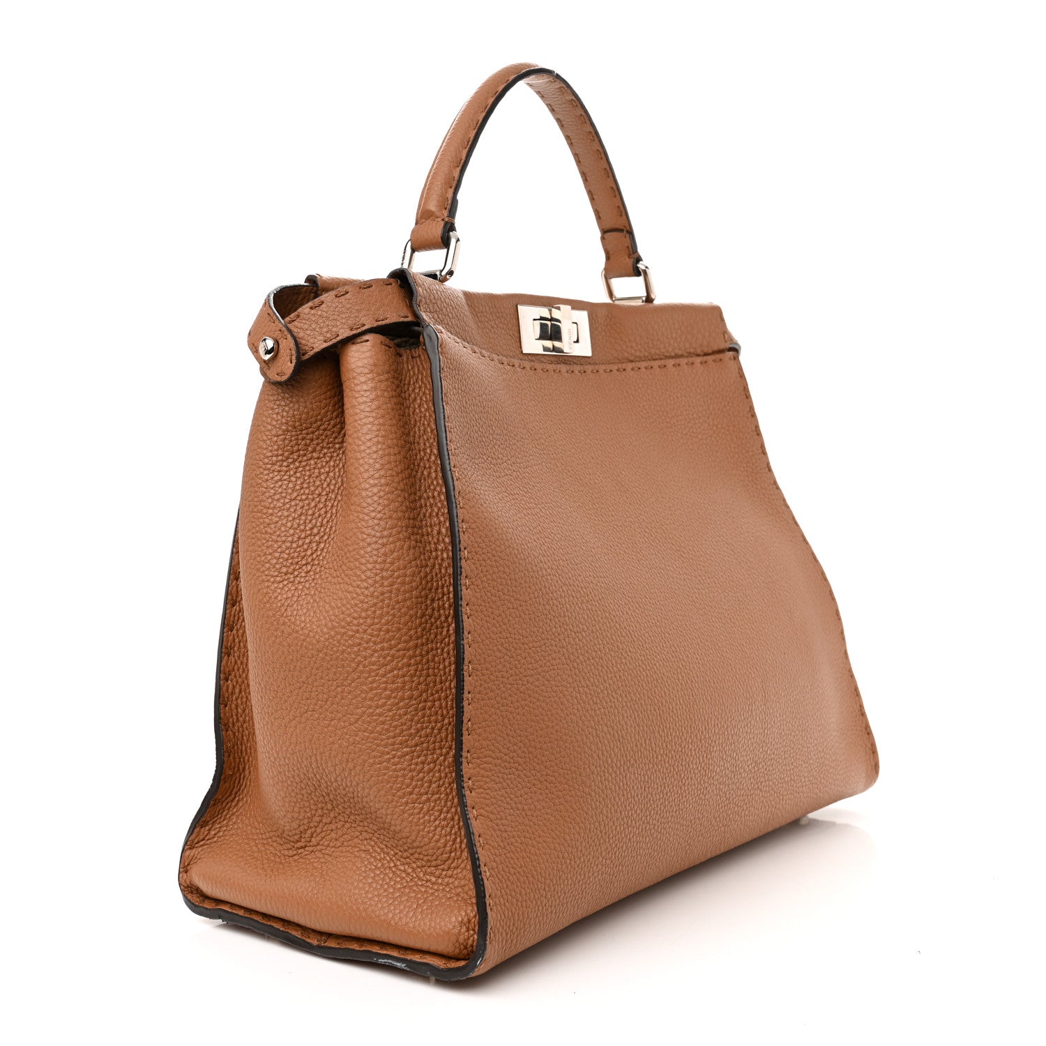 Fendi Cuoio Romano Selleria Bi-Color Large Peekaboo Iconic Satchel Mou Deserto 3 of 11