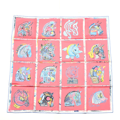 Hermes Silk Chevaloscope Scarf 90 Rose Bleu Multicolor 1 of 6