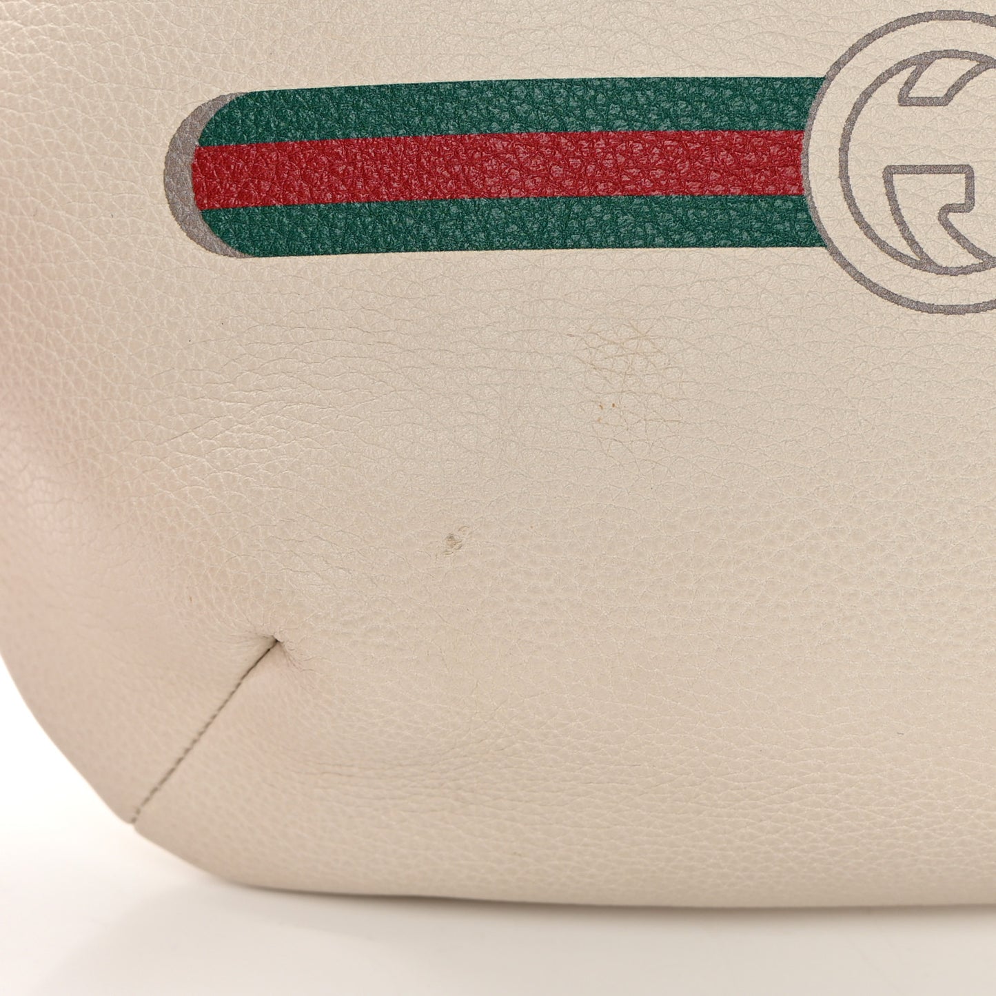 Grained Calfskin Logo Belt Bag White