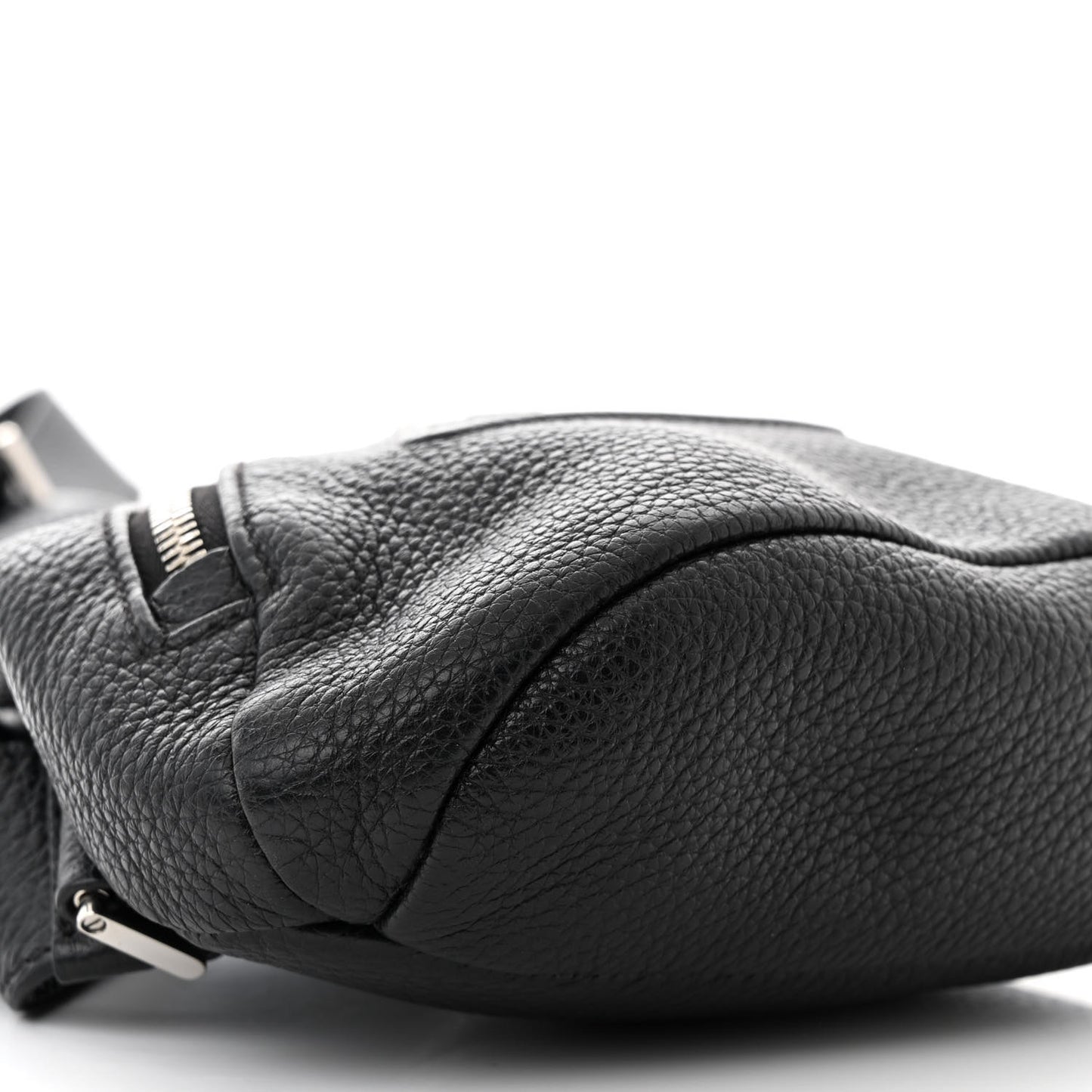 Vitello Daino Logo Embossed Cross Sling Backpack Black