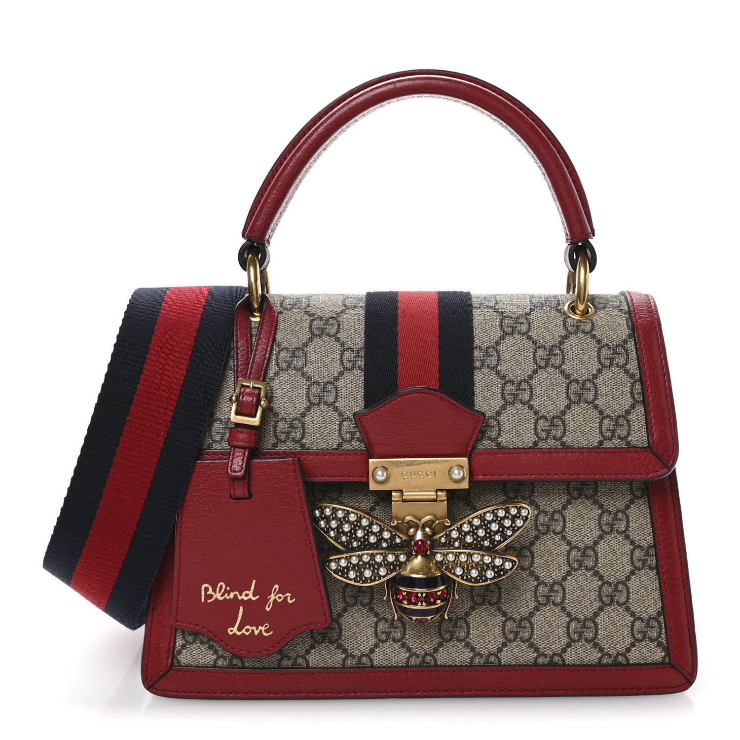 Gucci GG Supreme Monogram Small Queen Margaret Top Handle Bag Red 1 of 10