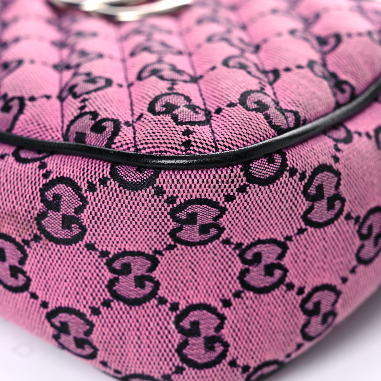 Gucci Monogram Multicolor Matelasse Diagonal Small GG Marmont Chain Shoulder Bag Pink Blue 9 of 19