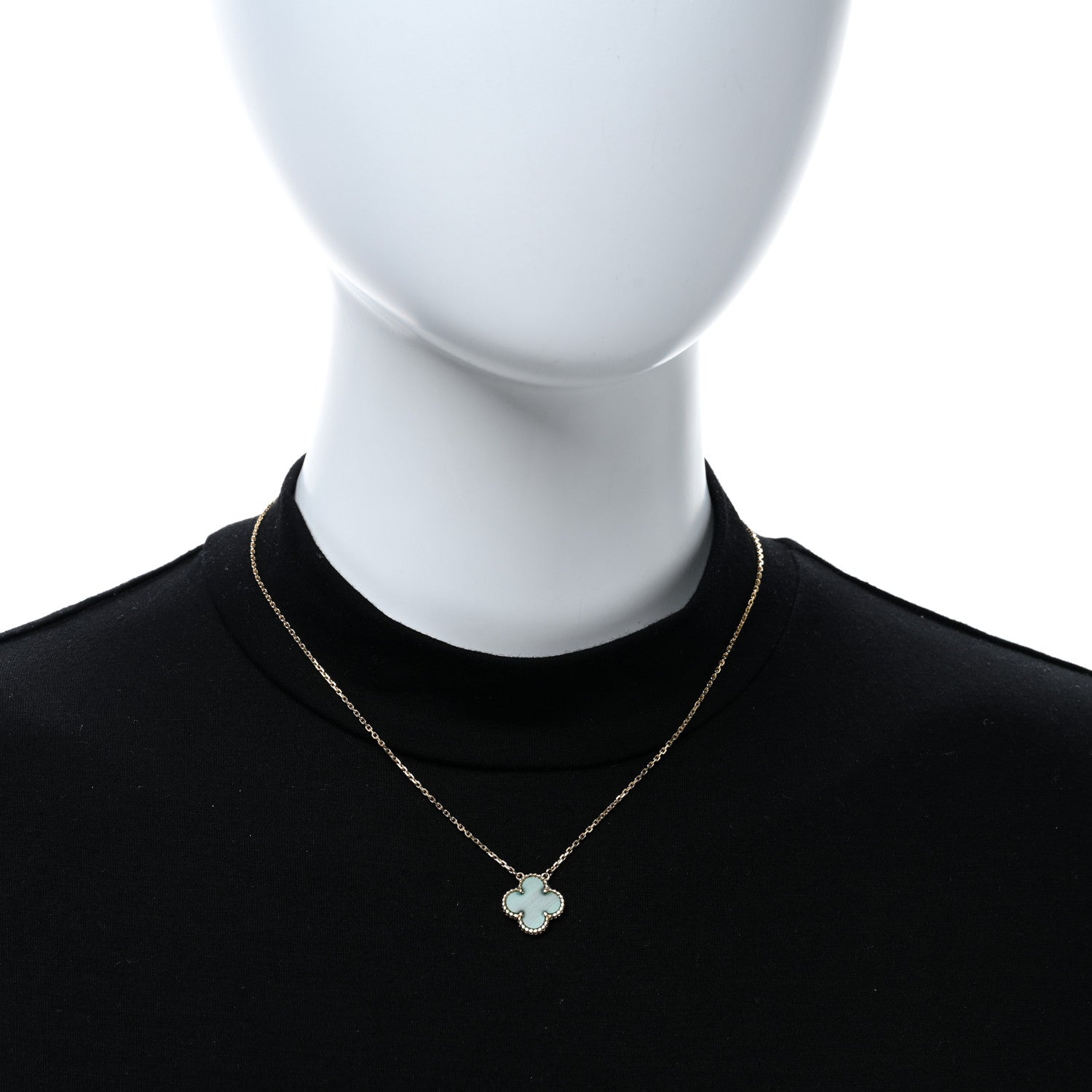 Van Cleef & Arpels 18K Yellow Gold Malachite Vintage Alhambra Pendant Necklace 2 of 4