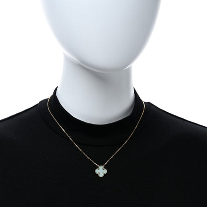 Van Cleef & Arpels 18K Yellow Gold Malachite Vintage Alhambra Pendant Necklace 2 of 4
