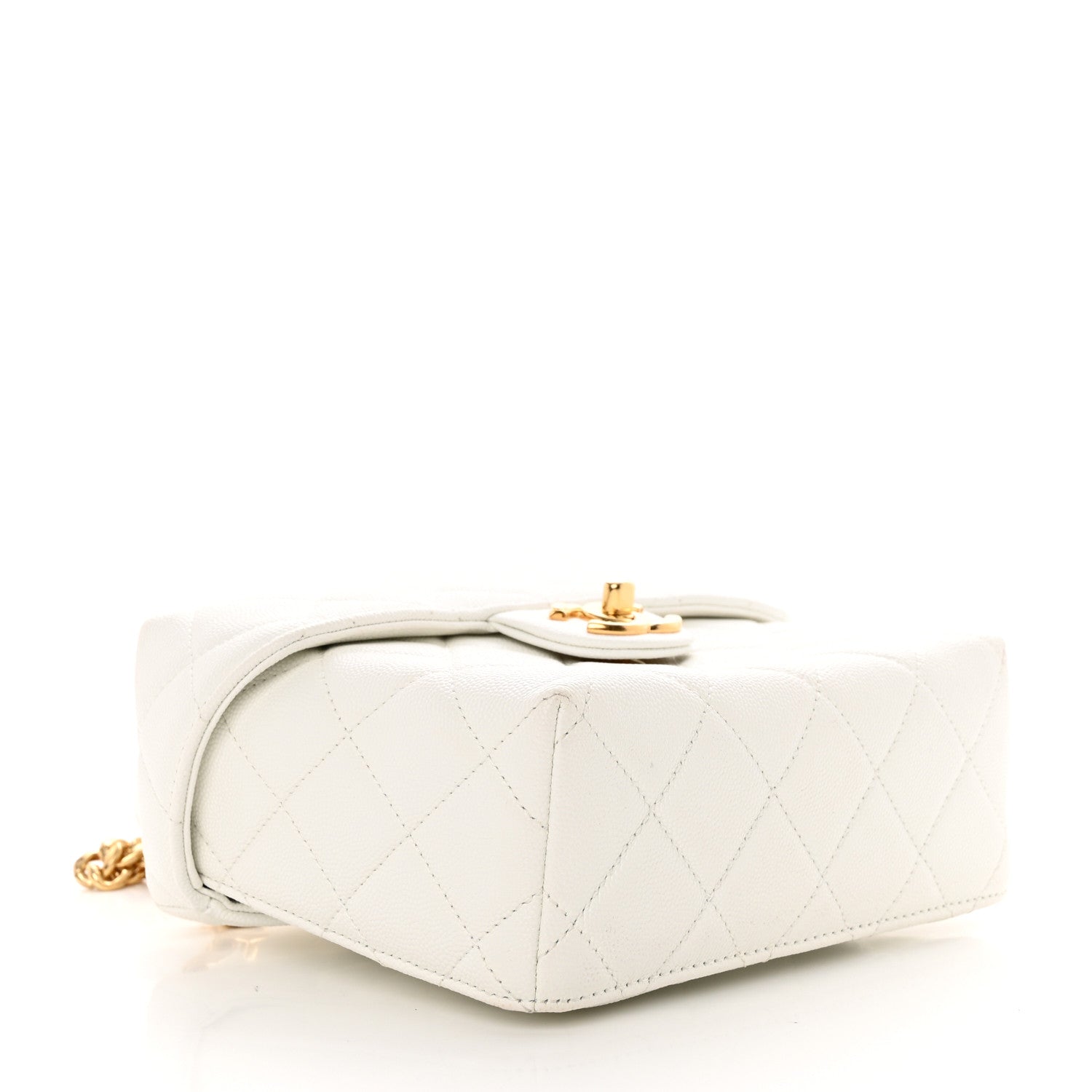 Chanel Caviar Quilted Handy Box Vanity Case White 4 of 13
