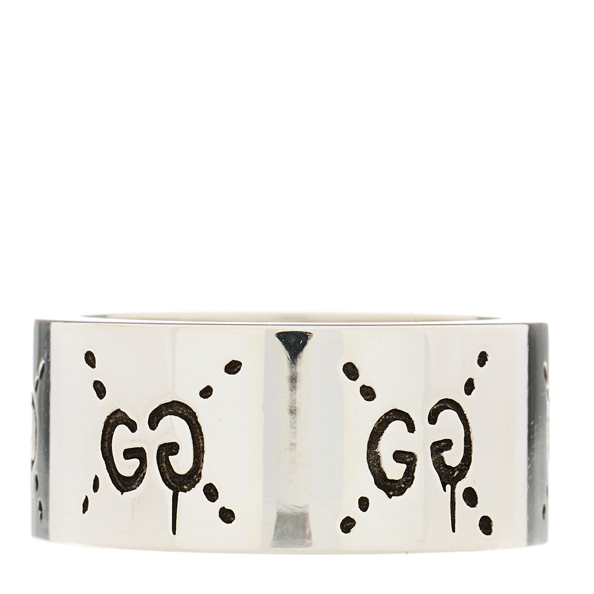 Gucci Sterling Silver GucciGhost Hamlet Skull Ring 51 5.75 3 of 8