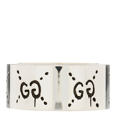 Gucci Sterling Silver GucciGhost Hamlet Skull Ring 51 5.75 3 of 8