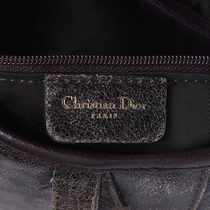 Christian Dior Distressed Calfskin Mini Saddle Bag Brown 6 of 9