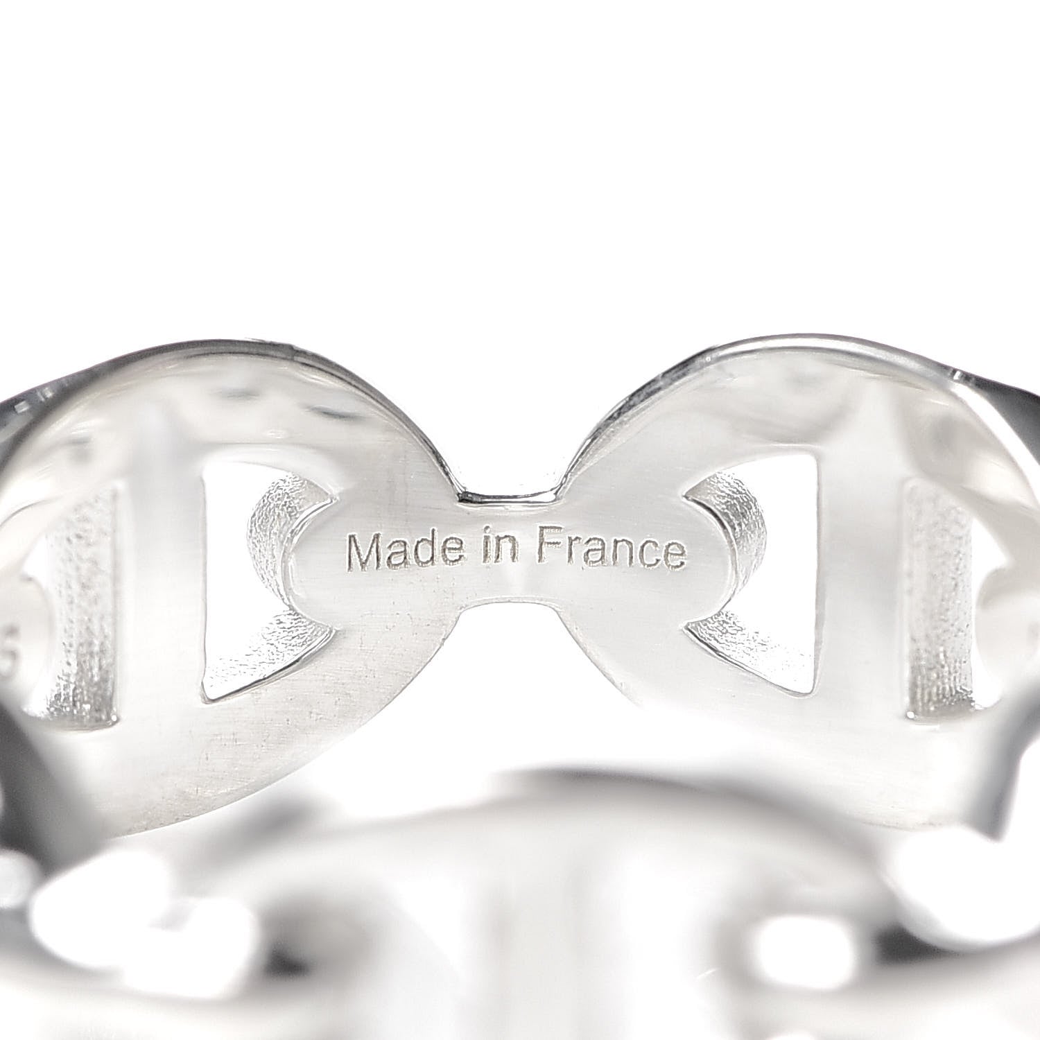 Hermes Sterling Silver PM Chaine d'Ancre Enchainee Band Ring 51 5.75 5 of 6