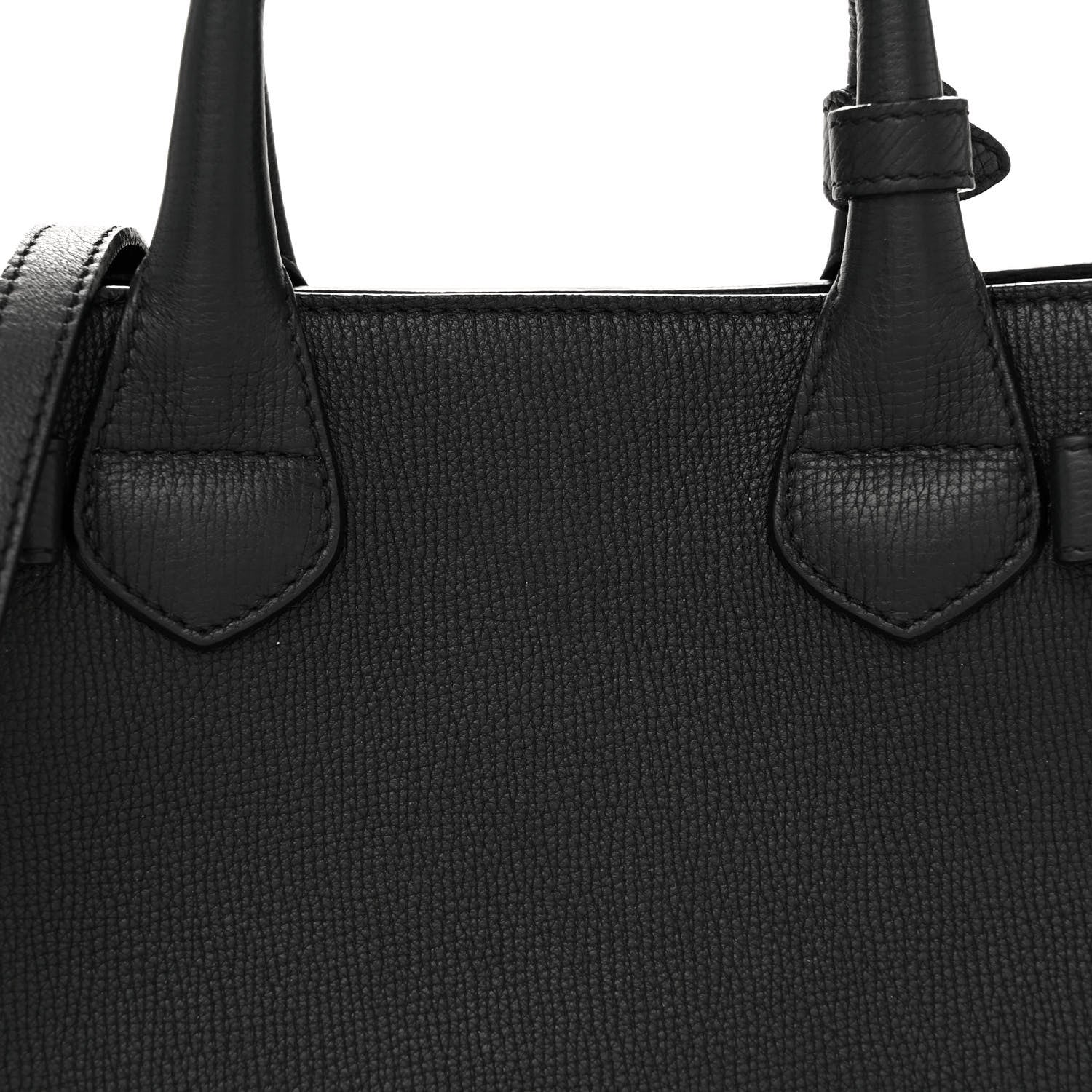 Burberry Derby Calfskin House Check Small Banner Tote Black 8 of 14