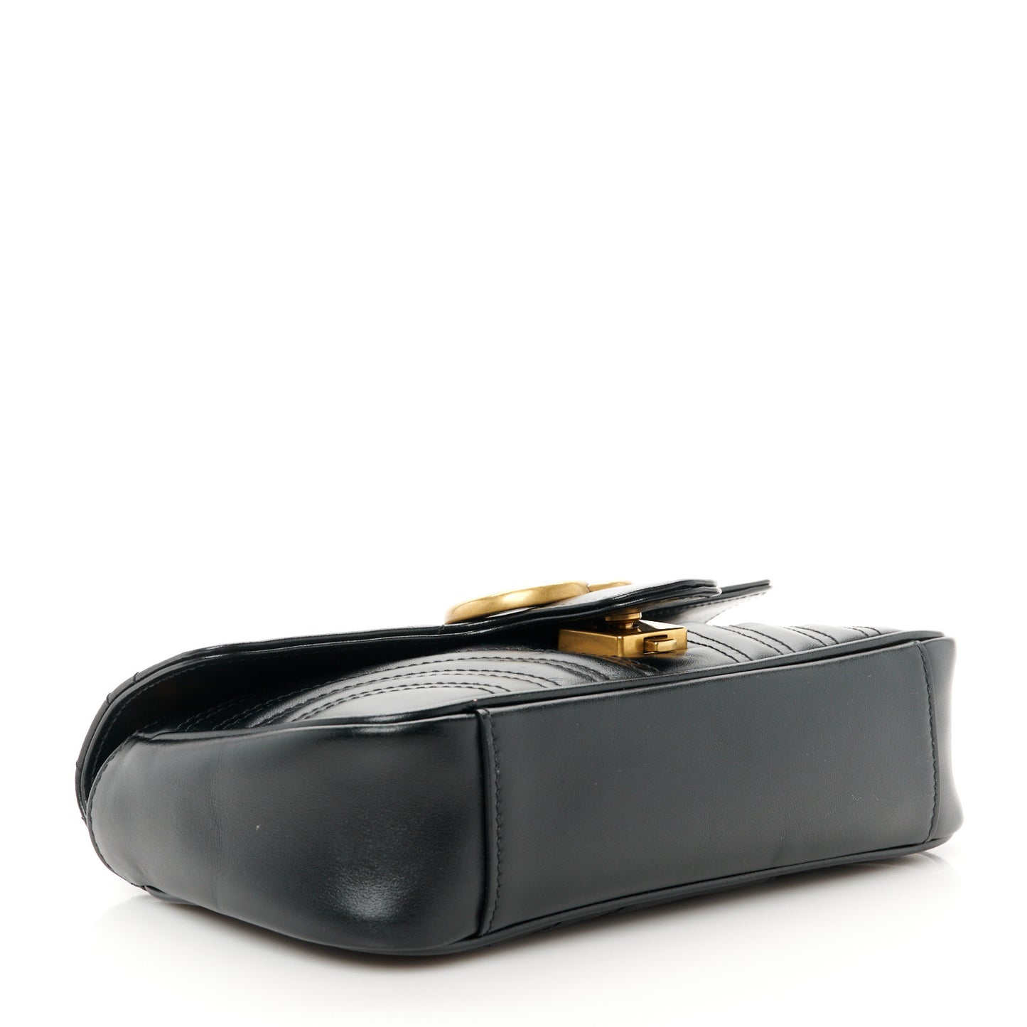 Calfskin Matelasse Mini GG Marmont Shoulder Bag Black