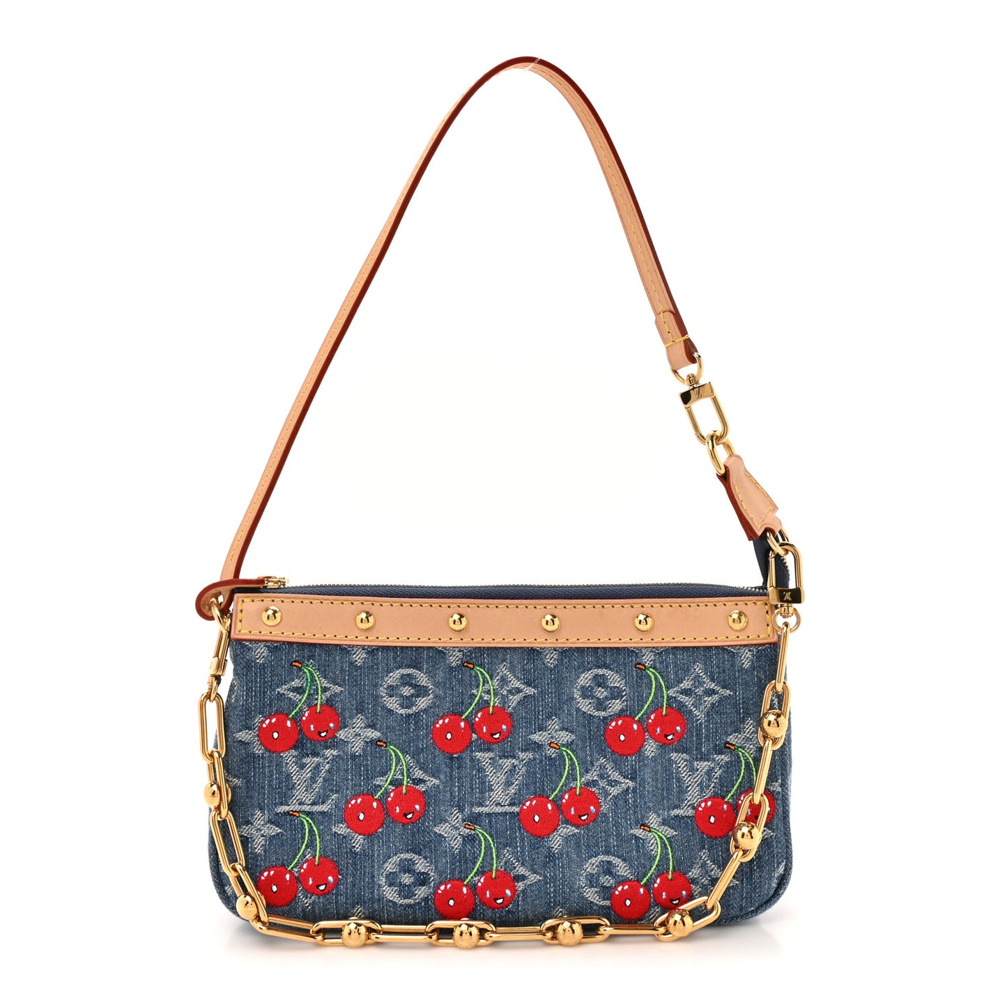 LV X TM Monogram Denim Cerises Pochette Accessories Blue