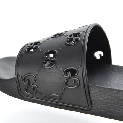 Gucci Rubber GG Monogram Mens Slide Sandals 6 Black 10 of 15