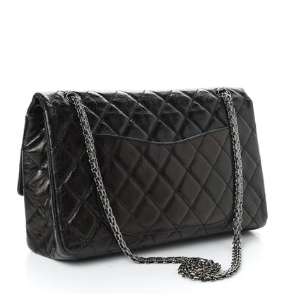 Chanel Glazed Aged Calfskin Quilted 2.55 Reissue 227 Flap Black 3 of 11