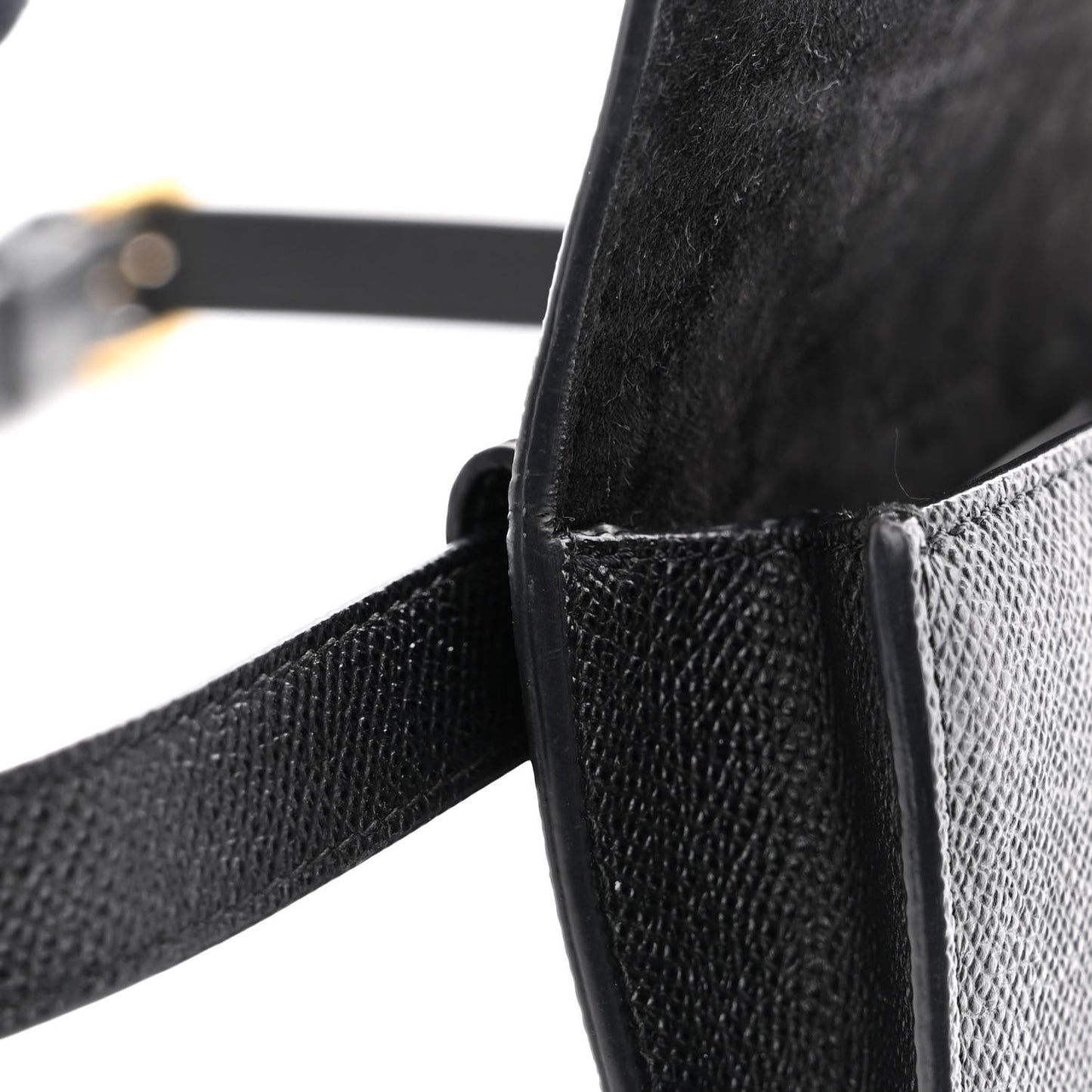 Grained Calfskin Saddle Belt Bag Black