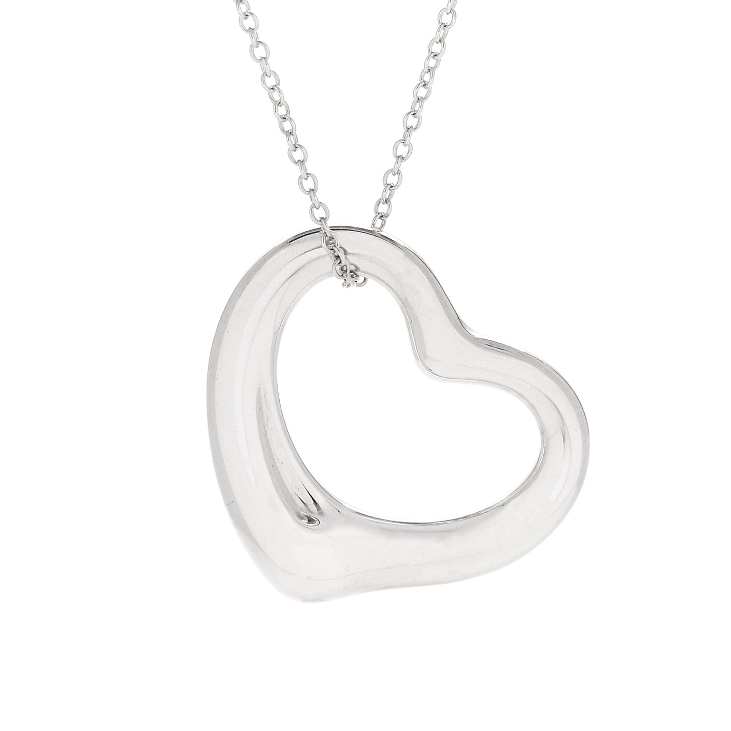 Sterling Silver 22mm Elsa Peretti Open Heart Pendant Necklace