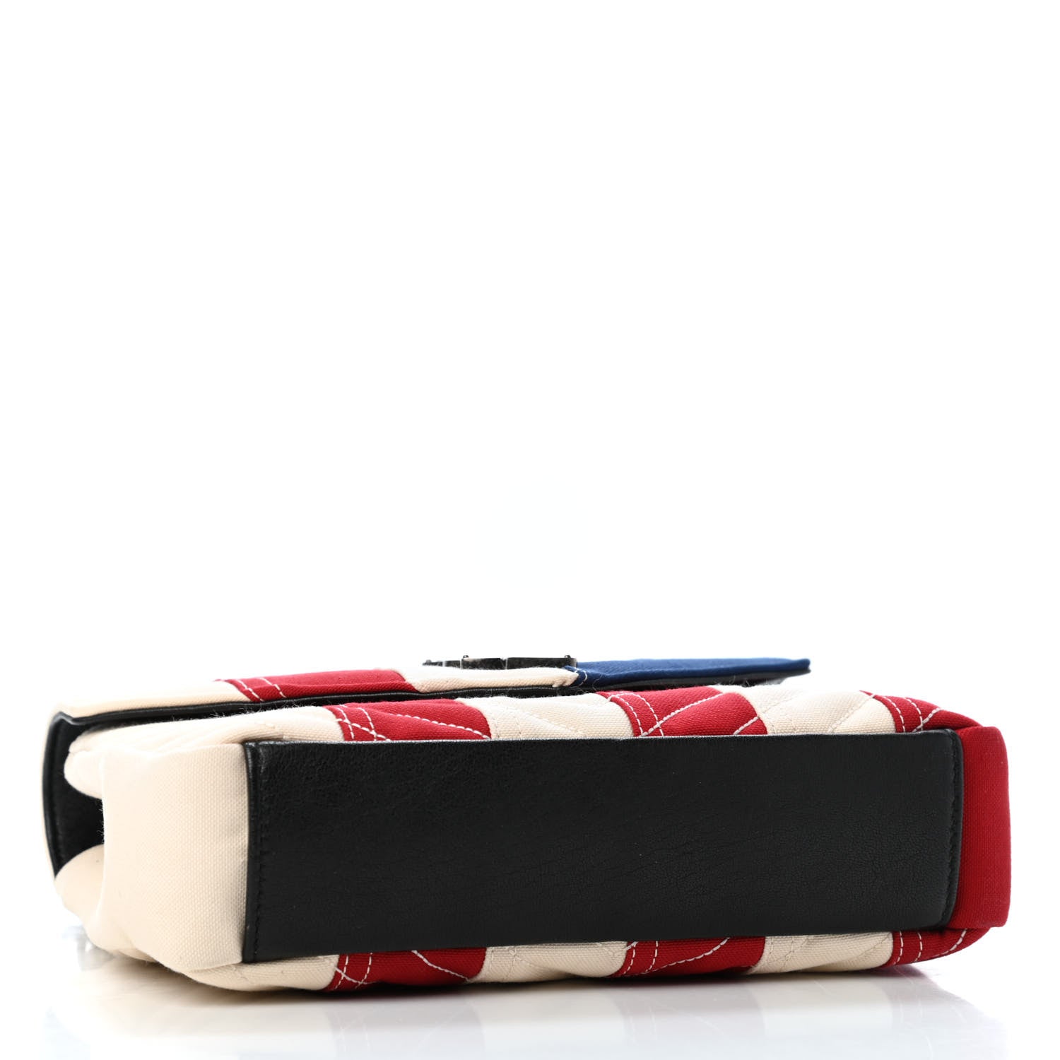 Saint Laurent Canvas Matelasse Chevron American Flag Monogram Medium College Bag Red Blue 3 of 4