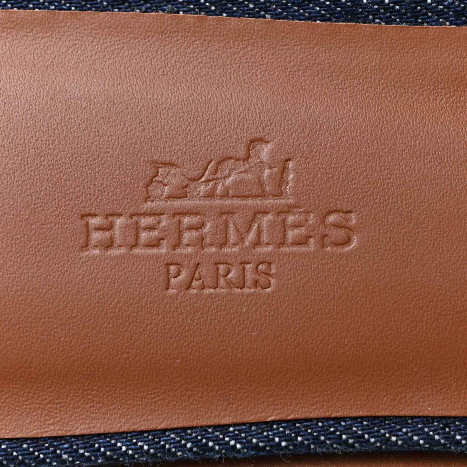 Hermes Calfskin Denim Oran Sandals 37 Bleu Brut Gold 9 of 10