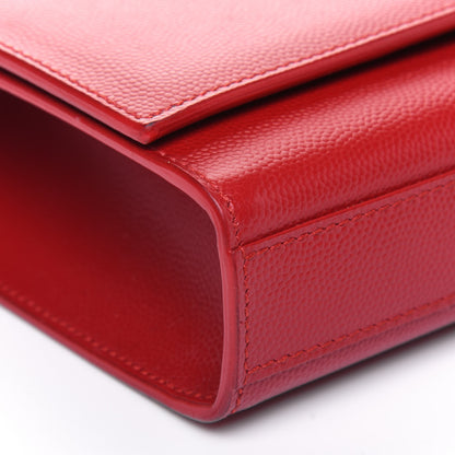 Saint Laurent Grain De Poudre Classic Monogram Cassandre Clutch New Red 7 of 15