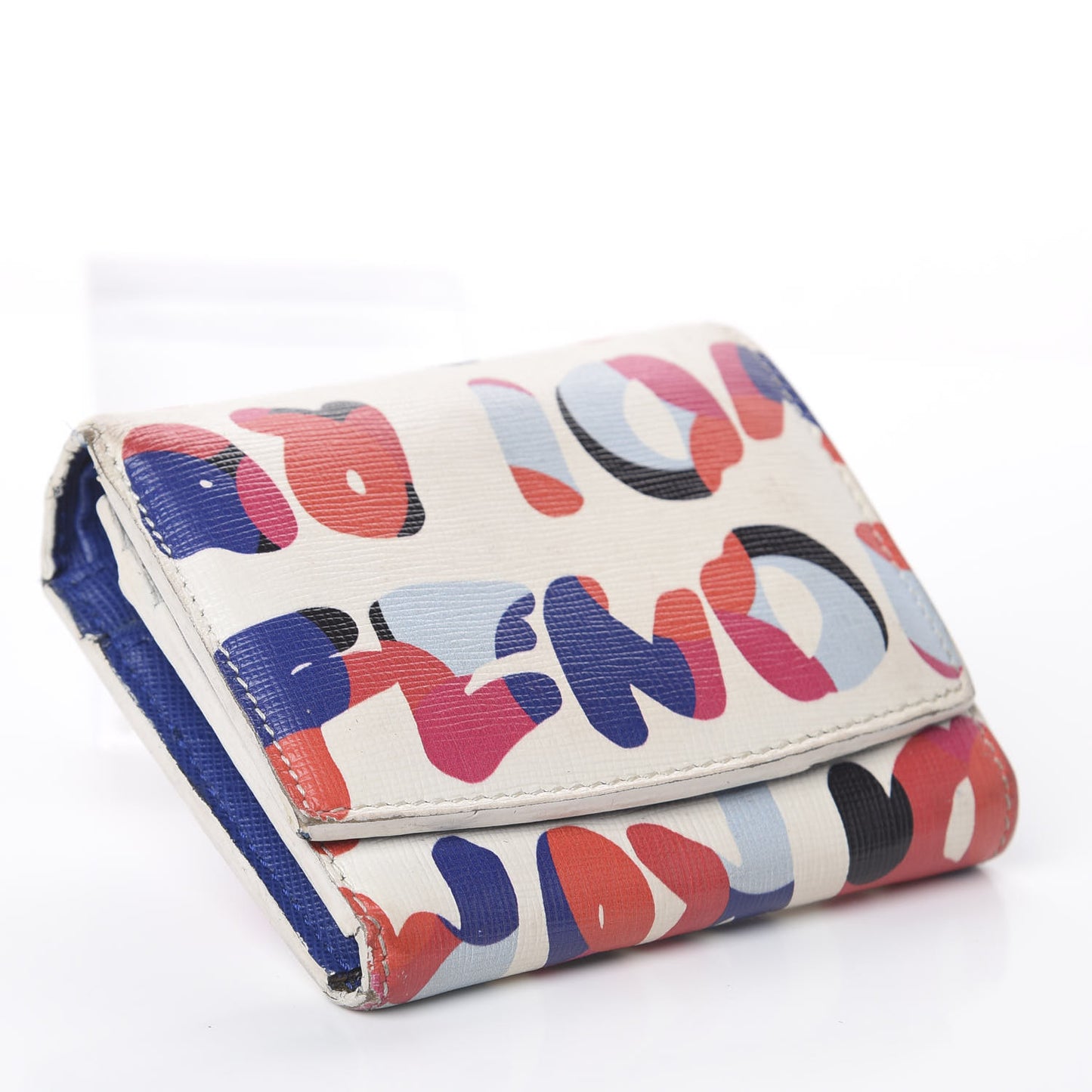 Vitello Elite Fendi Roma Compact Wallet White Multicolor