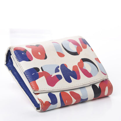Fendi Vitello Elite Fendi Roma Compact Wallet White Multicolor 3 of 5