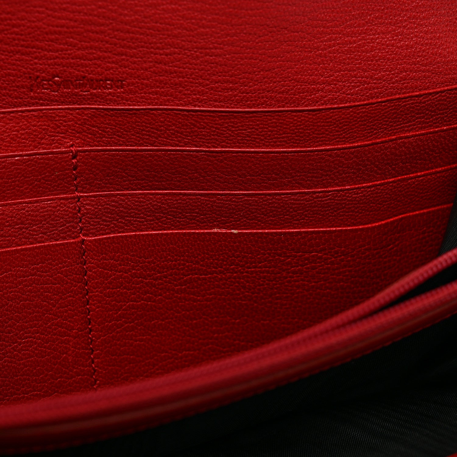 Saint Laurent Goatskin Belle De Jour Flap Wallet Rouge Orient 12 of 13
