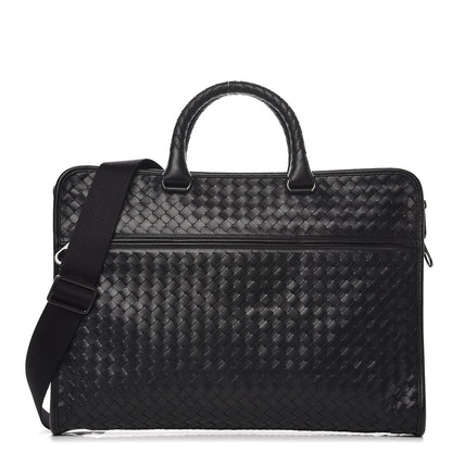 Bottega Veneta Calfskin Leggero Intrecciato Briefcase Nero Black 1 of 8
