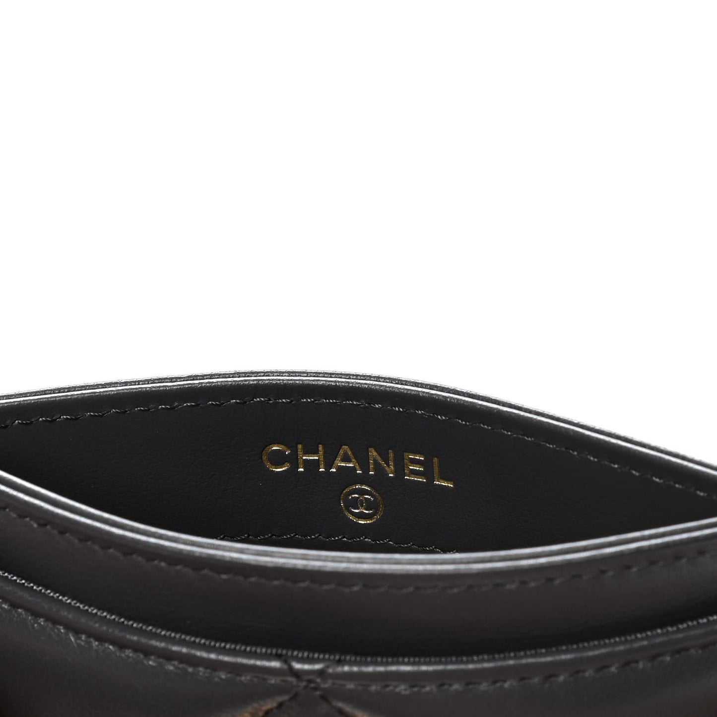 Lambskin Quilted Chanel 19 Card Holder Dark Grey