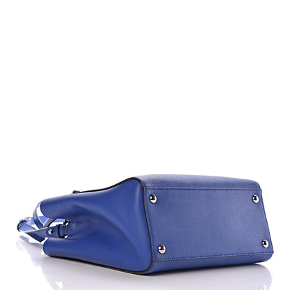 Fendi Vitello Elite Petite 2Jours Tote Blue Neon 4 of 10