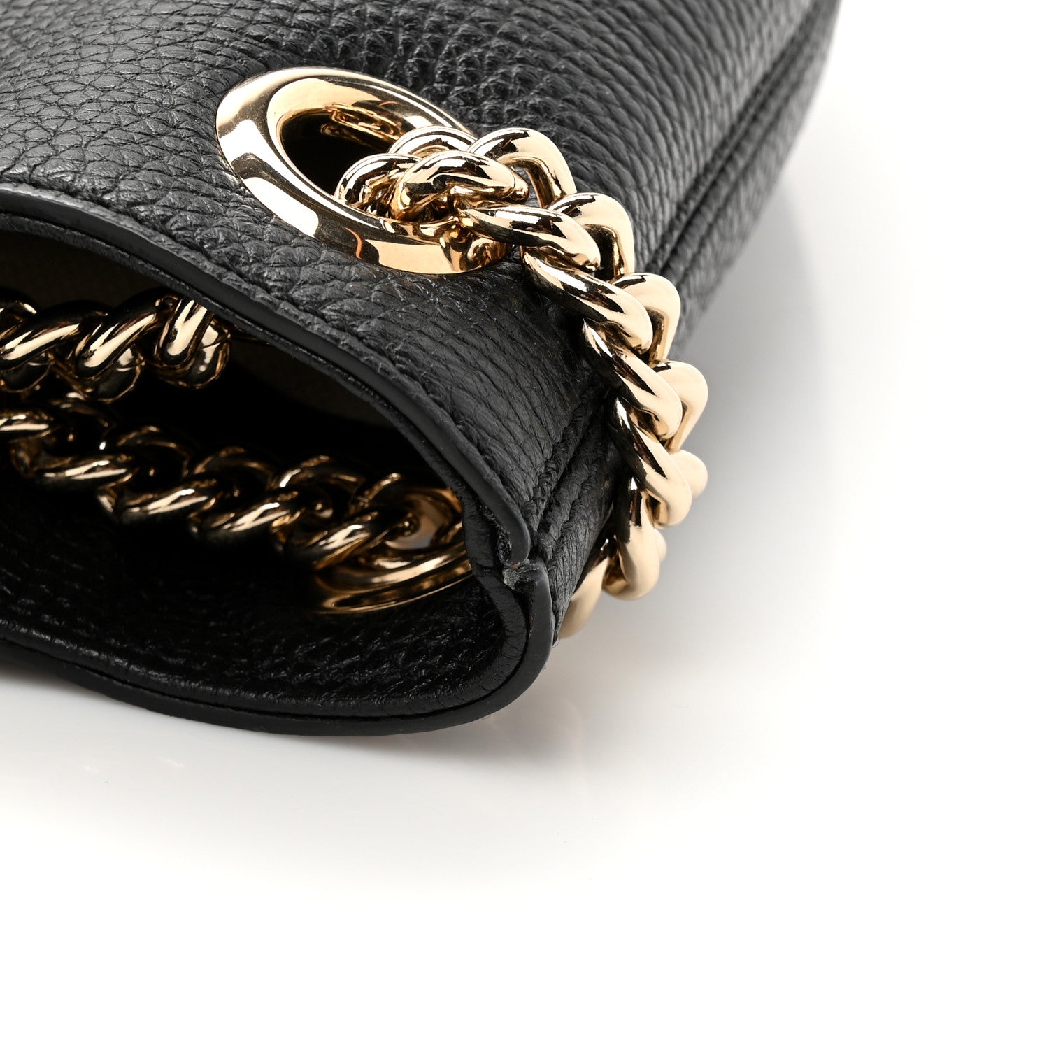 Gucci Pebbled Calfskin Medium Soho Chain Shoulder Bag Black 11 of 13
