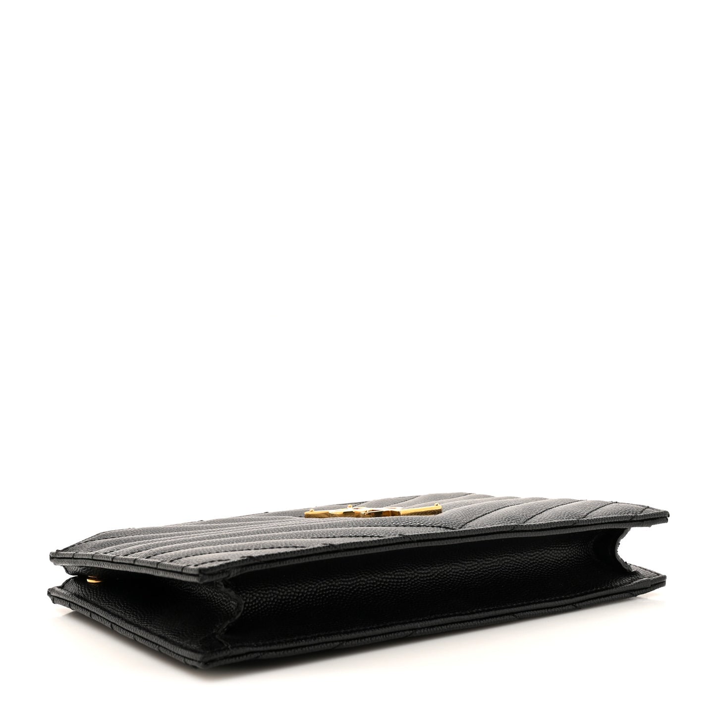 Grain De Poudre Matelasse Chevron Monogram Double Zip Wallet Black