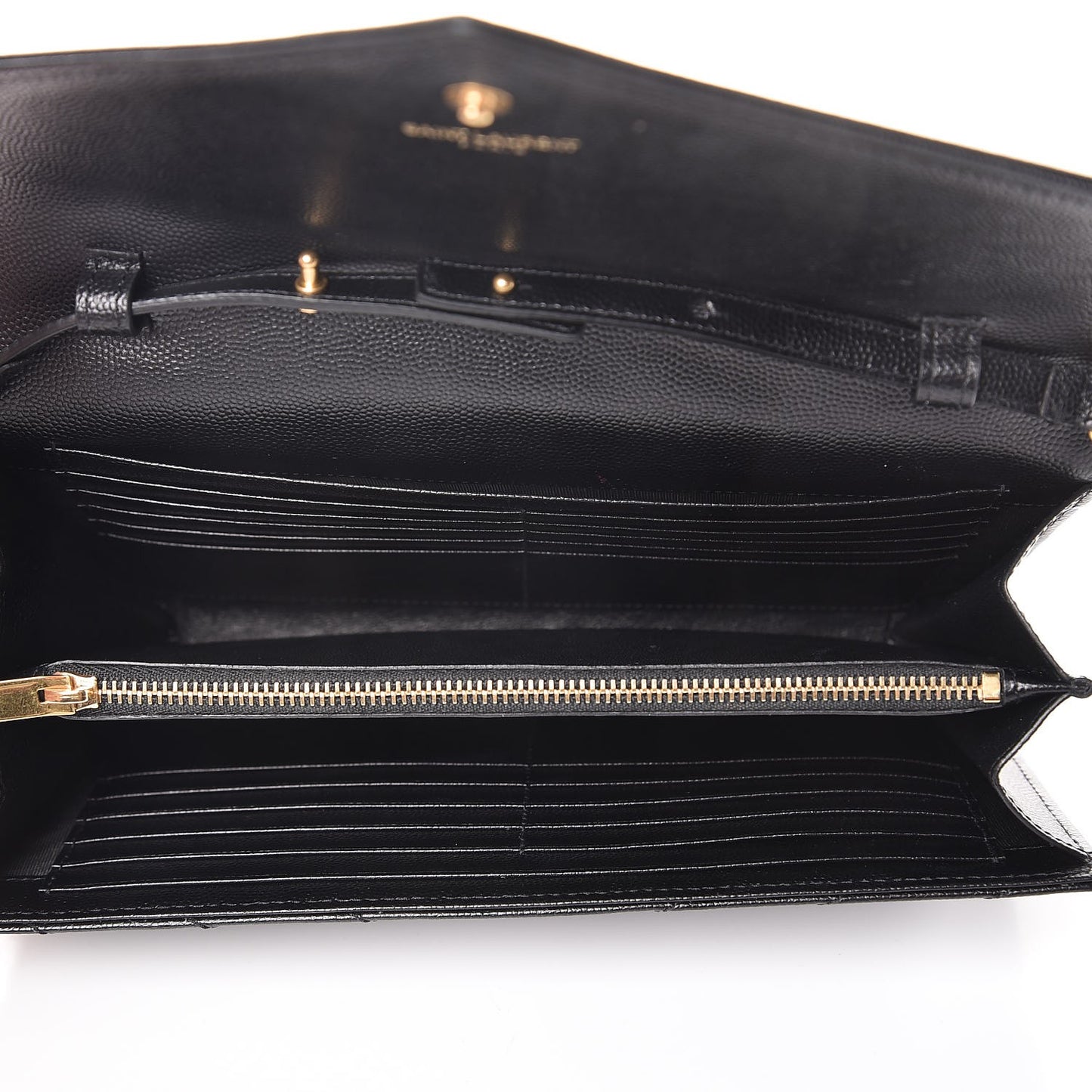 Grain De Poudre Matelasse Chevron Monogram Chain Wallet Black