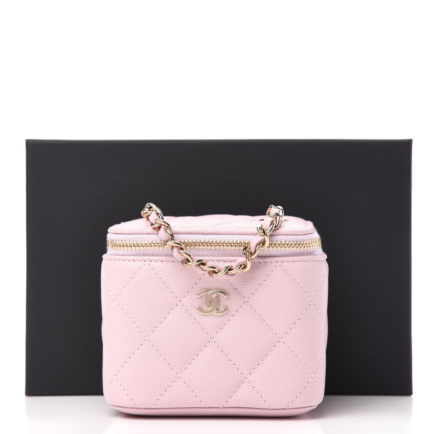 Chanel Caviar Quilted Mini Vanity Case With Chain Light Pink 11 of 11
