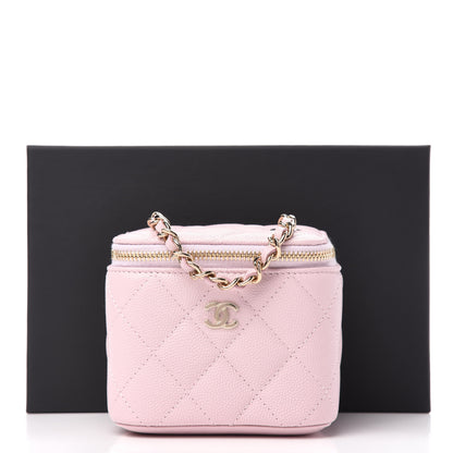 Chanel Caviar Quilted Mini Vanity Case With Chain Light Pink 11 of 11