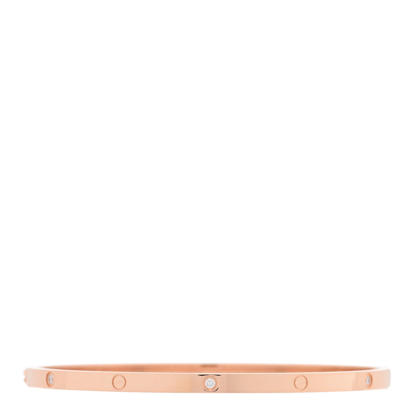 18K Pink Gold 6 Diamond Small LOVE Bracelet 20