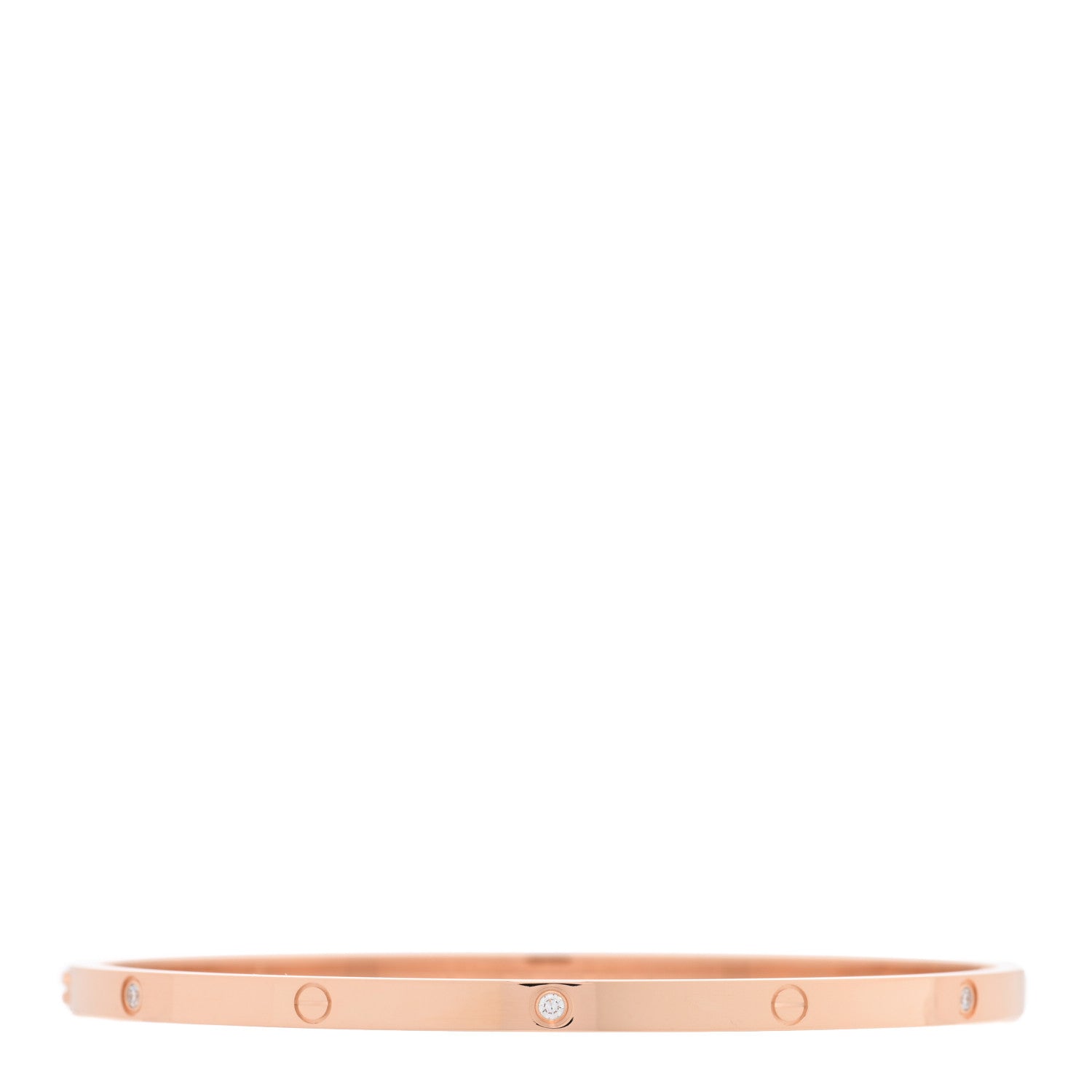 Cartier 18K Pink Gold 6 Diamond Small LOVE Bracelet 20 1 of 5