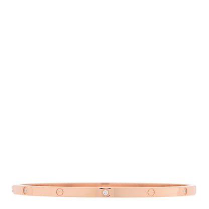 Cartier 18K Pink Gold 6 Diamond Small LOVE Bracelet 20 1 of 5