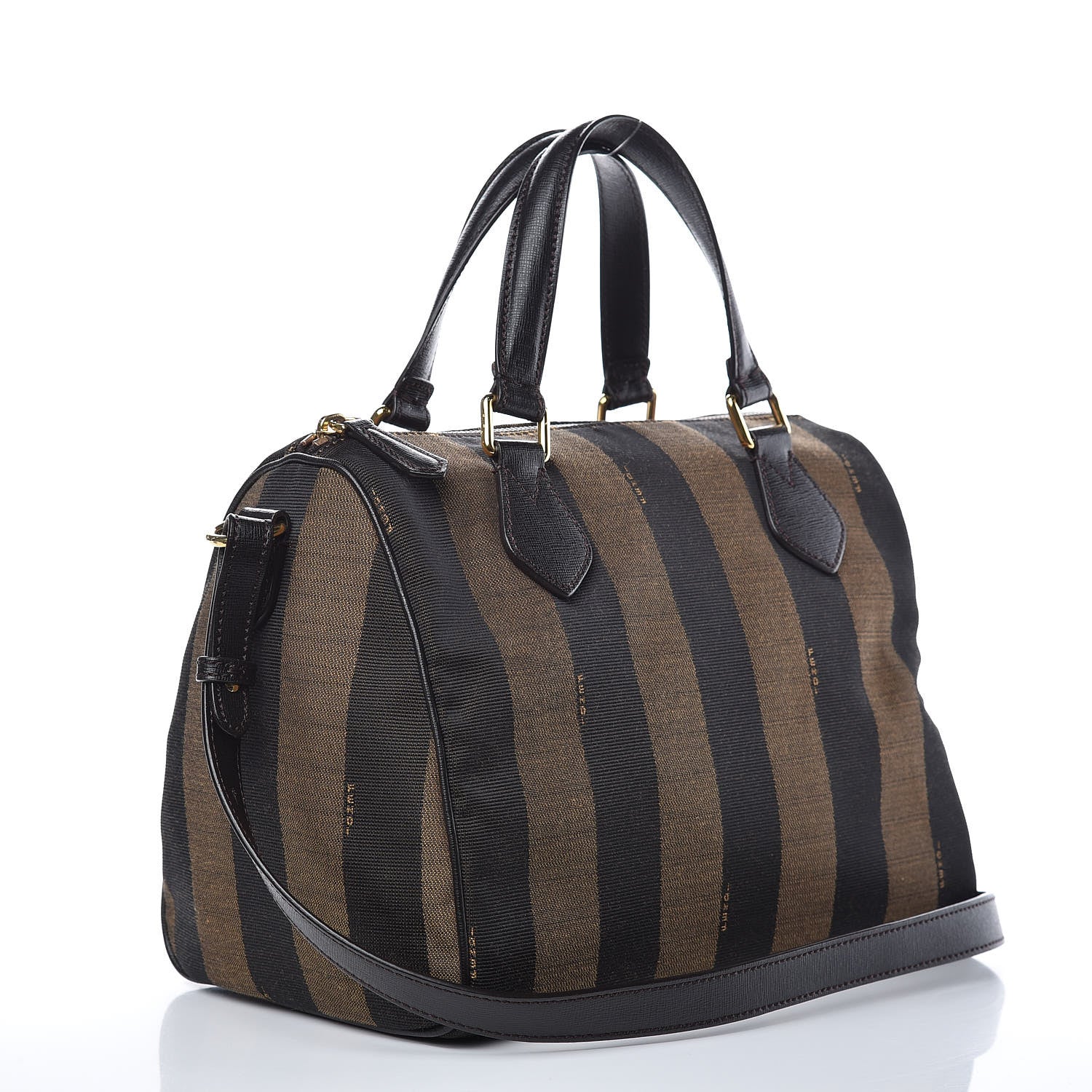 Fendi Pequin Vitello Elite Small Boston Tobacco 3 of 11