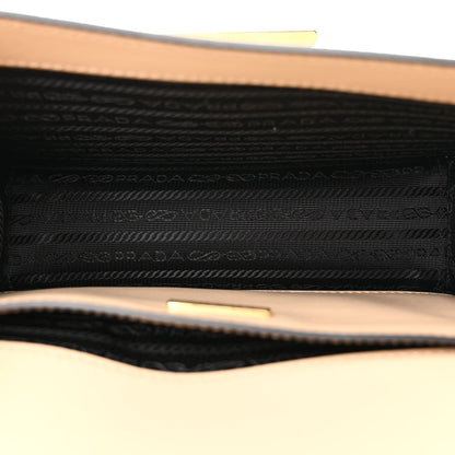 Prada Saffiano Cuir Triangle Embleme Flap Shoulder Bag Sabbia 5 of 11