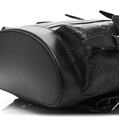 Gucci Calfskin GG Tennis Embossed Double Buckle Backpack Black 11 of 11