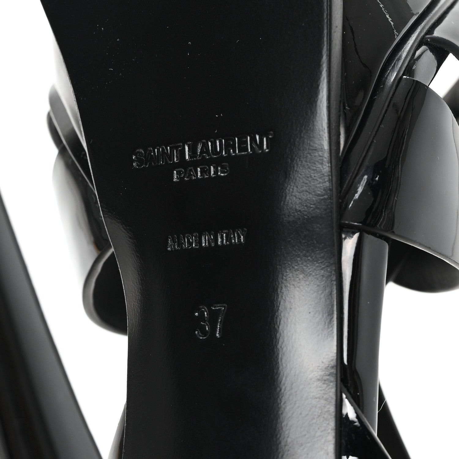 Saint Laurent Patent Tribute 105 Platform Sandals 37 Black 7 of 10