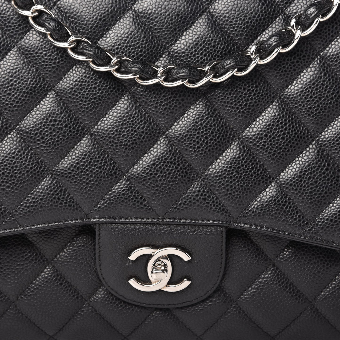 Caviar Quilted Maxi Single Flap Black