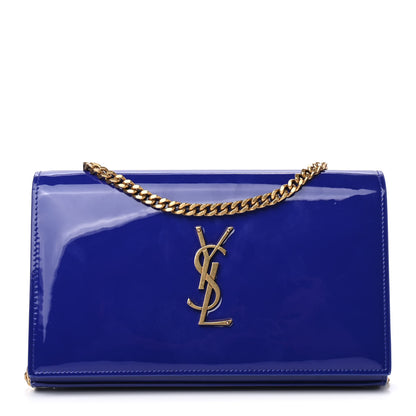Saint Laurent Patent Calfskin Monogram Kate Wallet On Chain Royal Blue 1 of 4
